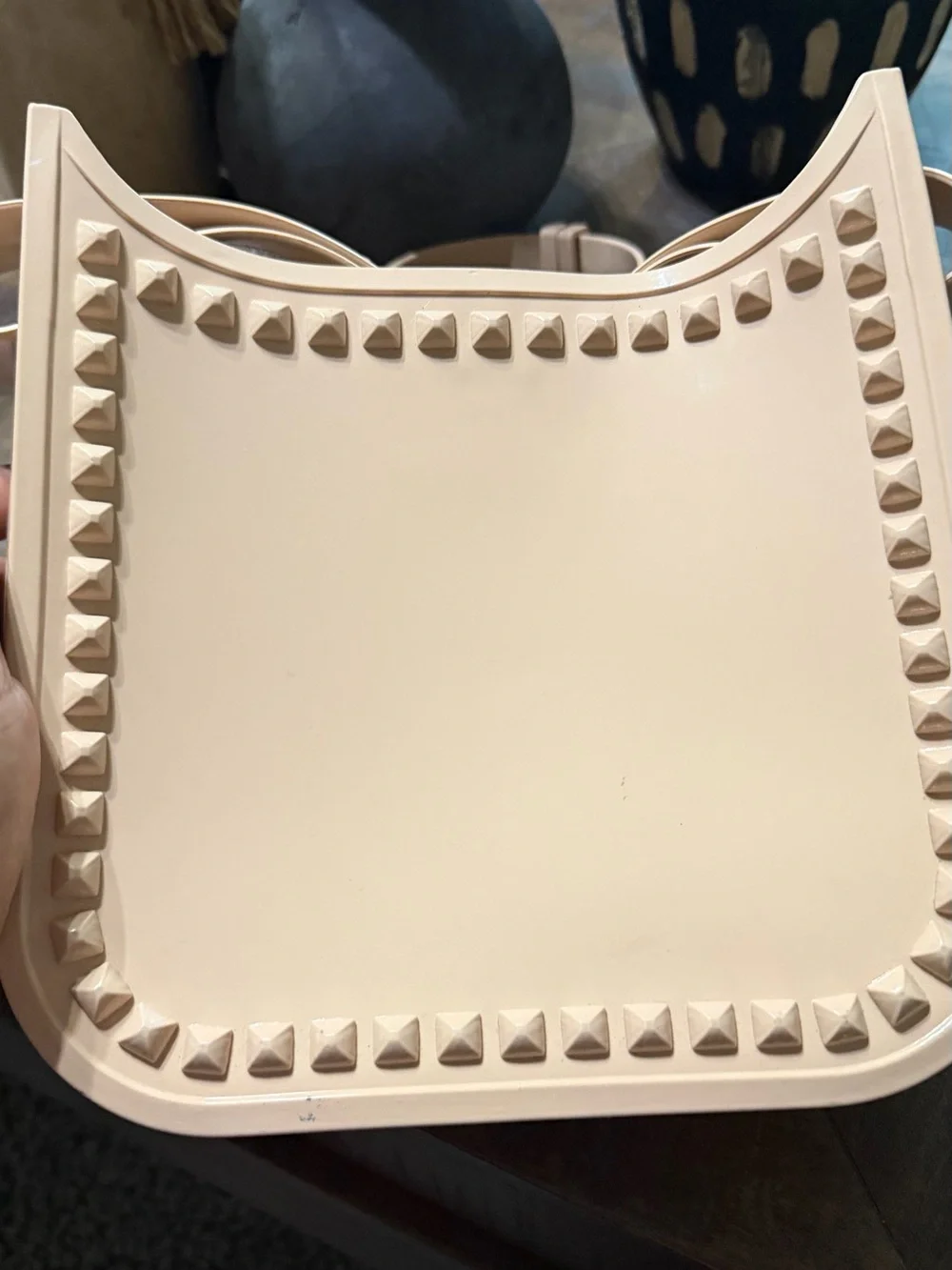 EUC Carmen Sol Toni Tote Nude Studded Jelly Bag Made in Italy